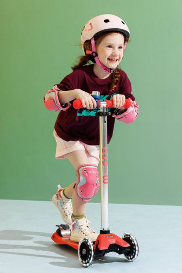 Самокат Maxi Micro Deluxe Glow LED Red