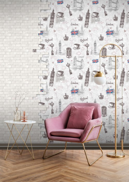 Ламинированная панель ПВХ Лондон Лофт фон 2700х250мм