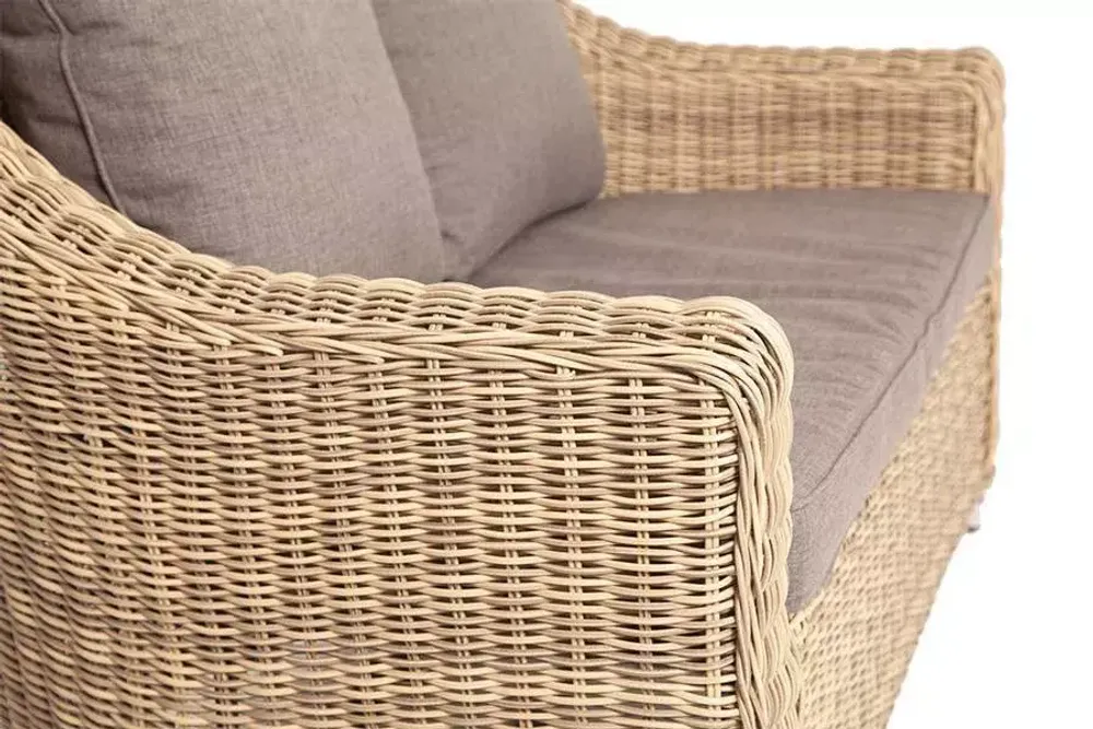 "Кон Панна" диван из искусственного ротанга двухместный, цвет соломенный