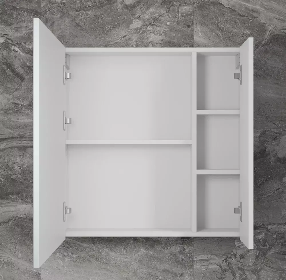 Зеркальный шкаф «Стокгольм» 70 см белый рифленый софт
