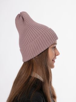 Шапка вязаная-резинка весенняя/осенняя КЭП(Пудра)