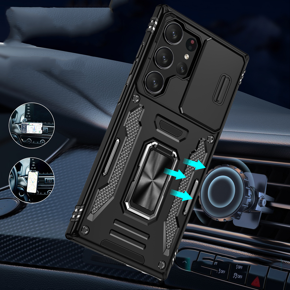 Чехол Safe Case с кольцом и защитой камеры для Samsung Galaxy S25 Ultra