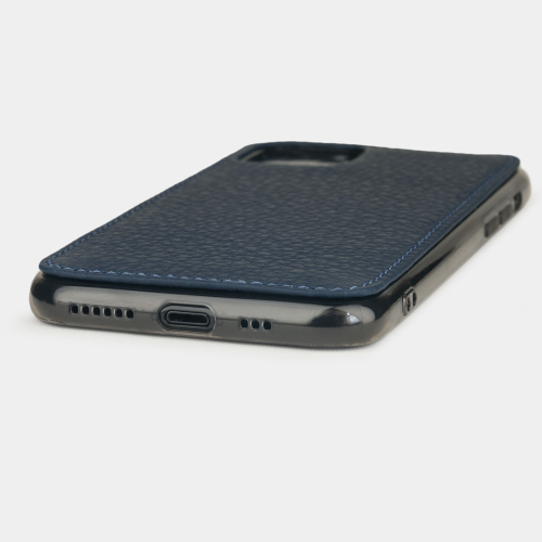 Чехол-накладка для iPhone 11 Pro Max из кожи теленка синего цвета