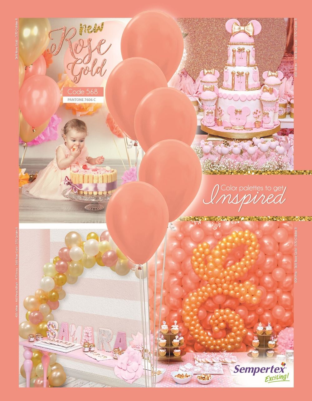 Шар (12"/30 см) Розовое золото (568), металлик 50 шт.