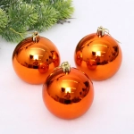 Новогодние шары 8 см (набор 3 шт) «Глянец», янтарь