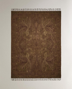 Zara Home - Жаккардовое одеяло пейсли, зеленый, 140x190 см