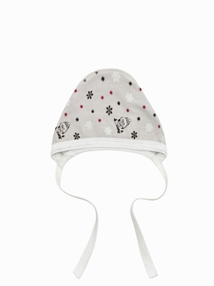 Утепленный чепчик Совушки gray