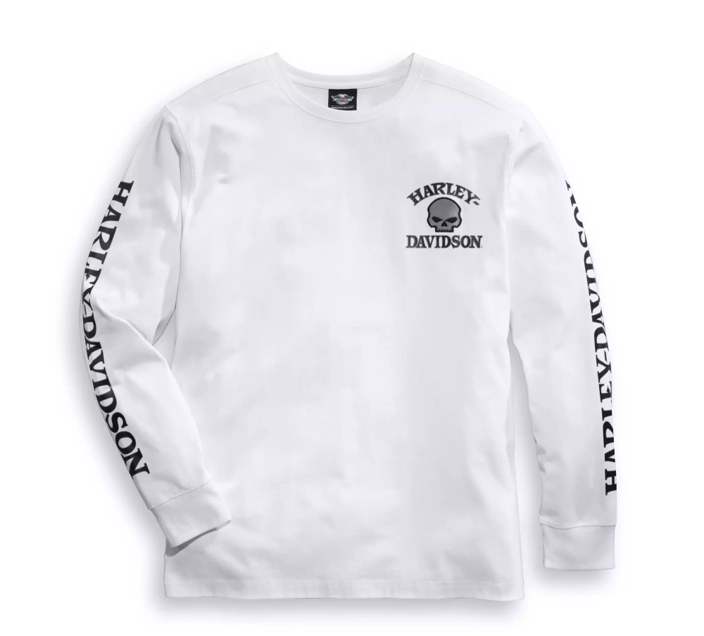 Лонгслив Skull Long Sleeve Tee - White Harley-Davidson
