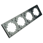 Рамка 4-местная, металл, STEKKER MFR00-7004-05, серия Катрин, черный 50024