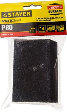 STAYER P80, 100 x 68 x 42 x 26 мм, водостойкая, четырехсторонняя угловая шлифовальная губка (3561-080)