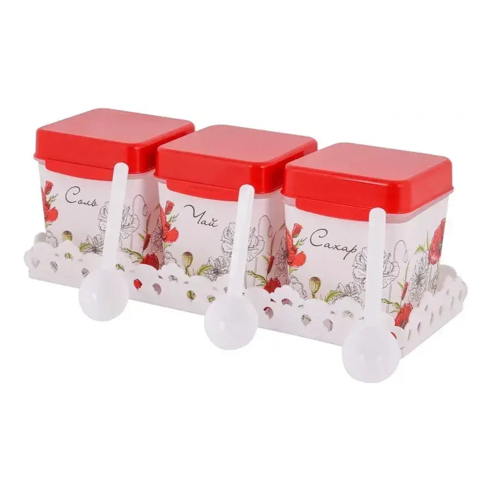 Набор емкостей Маки 1,2л. на подставке (комплект 9 шт)