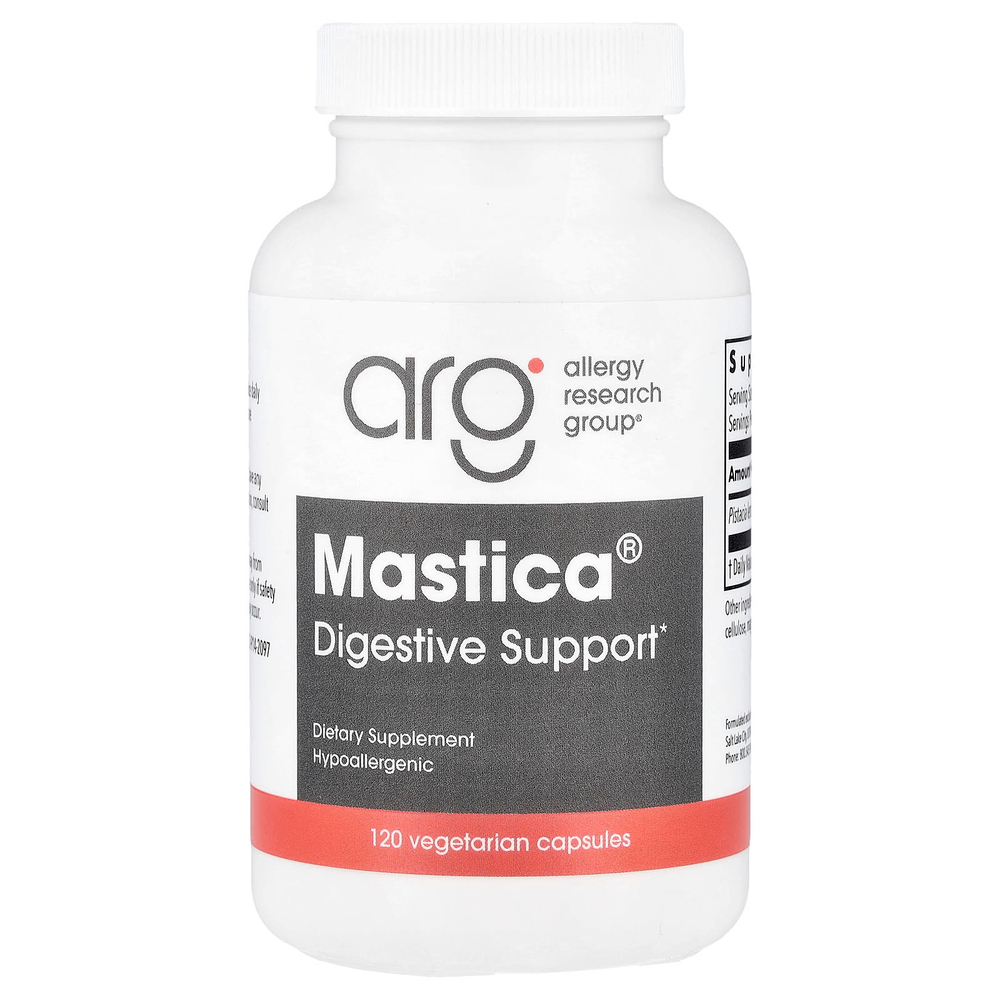 Allergy Research Group, Mastica®, поддержка пищеварения, 120 вегетарианских капсул (0,5 г в 1 капсуле)