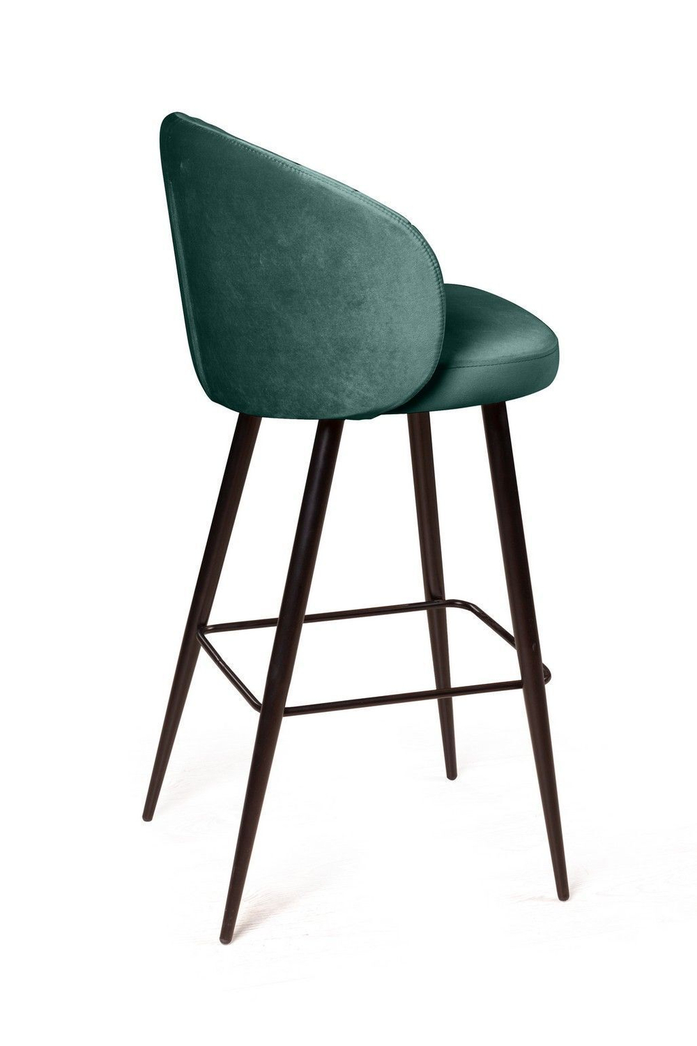 Стул барный Mont Blanc, бархат изумрудный 87 / черный конус