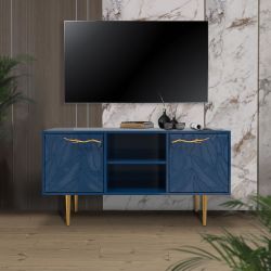 Тумба под ТВ Арт Колор leaves 117см Стайл Голд Королевский синий