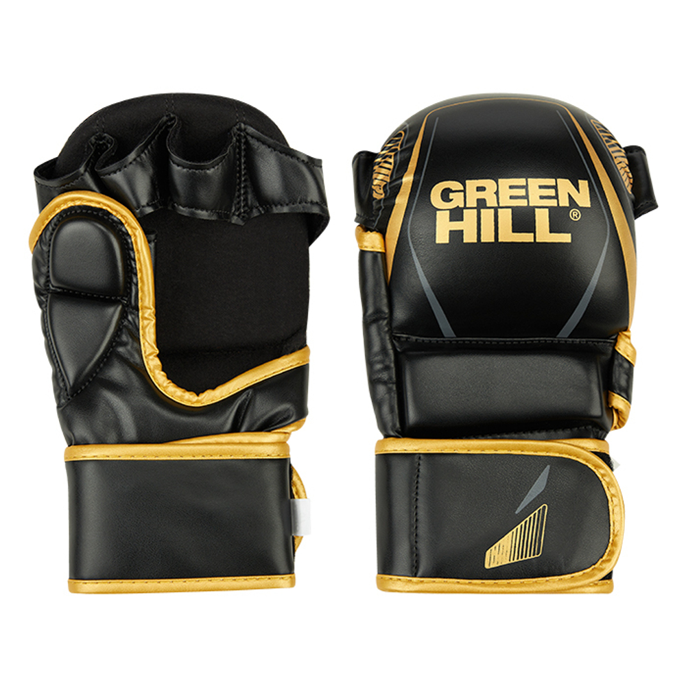 MMI-603GH Гибридные перчатки для MMA черно-золотые