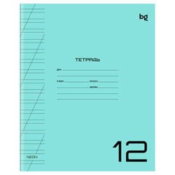 Тетрадь 12л., косая линия "UniTone. MIX", пластиковая обложка, BG