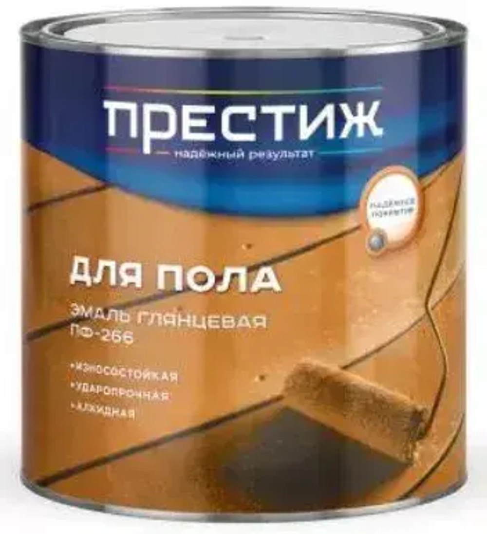 Эмаль для пола ПРЕСТИЖ ПФ-266, глянцевая, красно-коричневая 2,8 кг