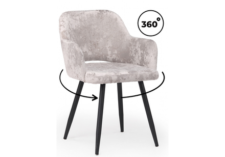 Стул на металлокаркасе Woodville Эолин 360 латте (simple 008), черный, ножки черные