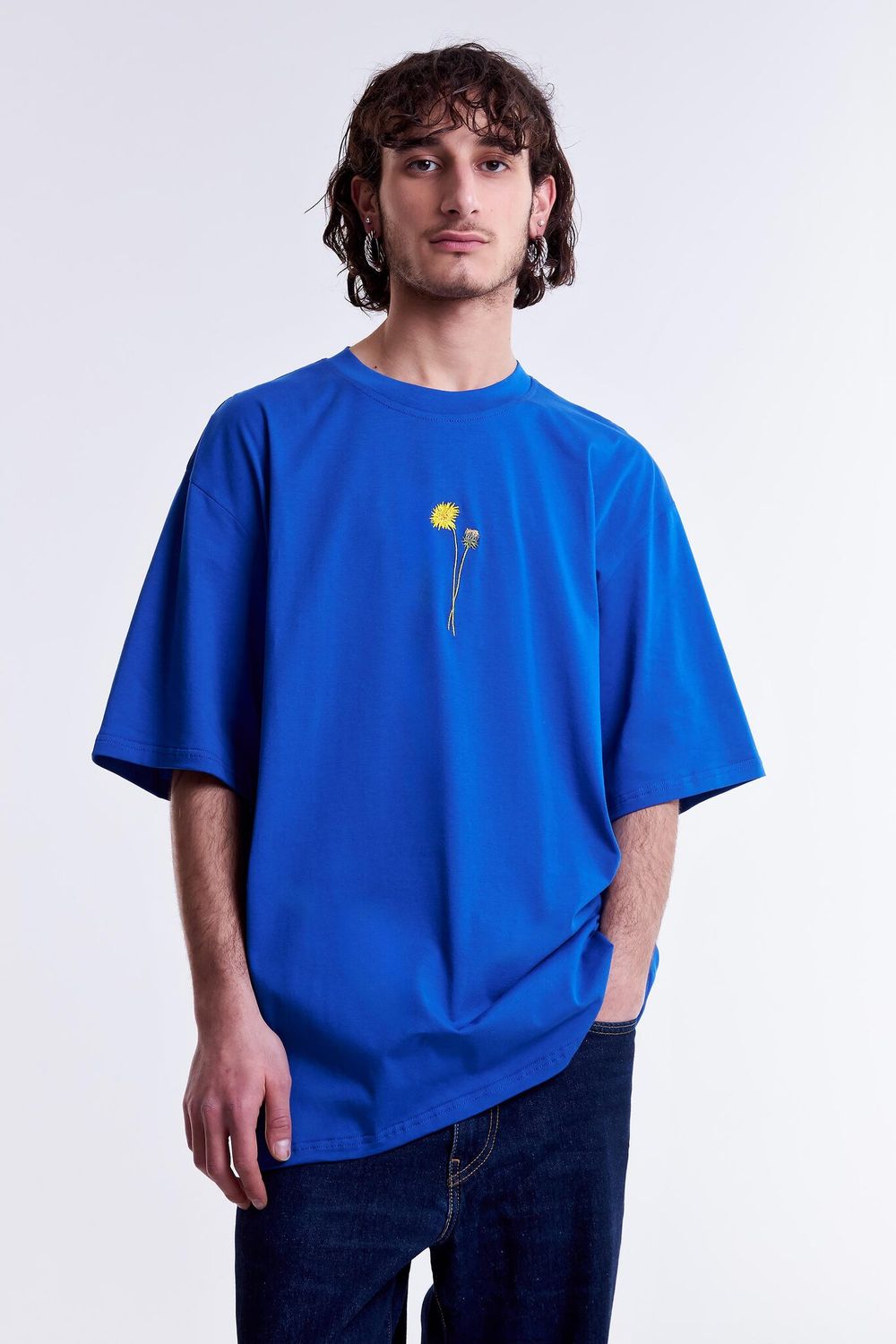 Футболка Гербарий Одуванчик Ярко-Синяя
