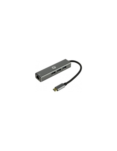 VCOM DH311A Кабель-концентратор USB 3.1 Type-Cm --&gt; RJ-45+3port USB3.0(f)  Aluminum Shell VCOM [DH311A] [4895182246775]