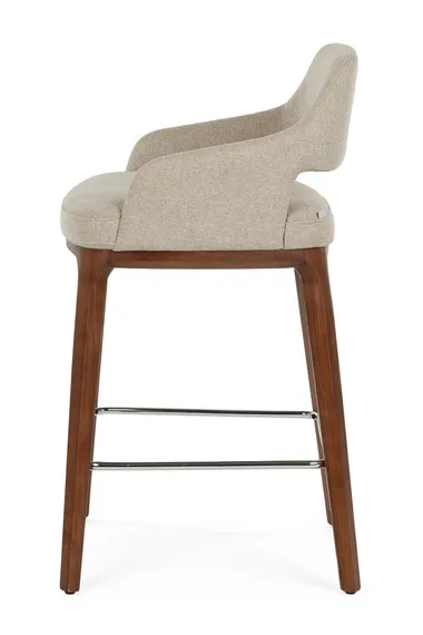 Полубарный стул Lord 65 см, бежевая обивка, ножки орех