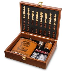 GT-44 Подарочный набор фляжка 500 мл с шахматами «Лучший охотник»
