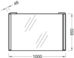 Зеркало Jacob Delafon Reve 100x65 с флуоресцентными светильниками (2 лампы) и ИК выключателем 80х65см. EB576-NF