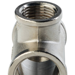 Тройник переходной STOUT никелированный ВВ 3/4"х1/2"х3/4"