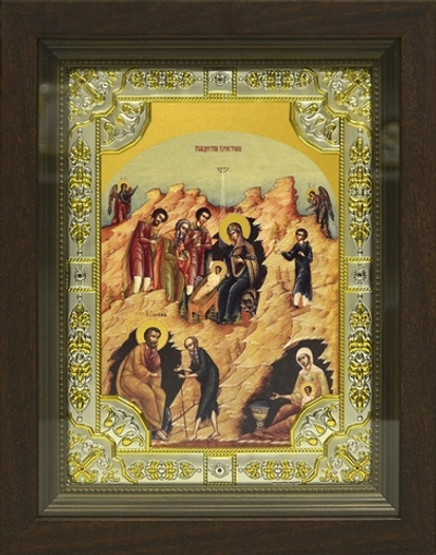 Икона "Рождество Христово" 24х18 см в киоте