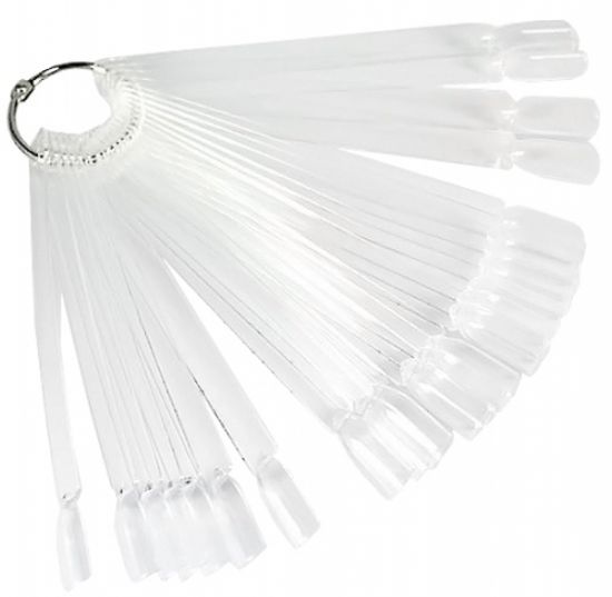 Палетка для лака (веер) прозрачная на кольце, 50 штук, форма квадрат