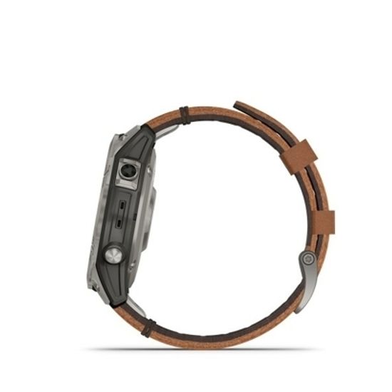 Часы Garmin Fenix 7 Pro - Sapphire Solar Edition, Titanium with Chestnut Leather Band 010-02777-30