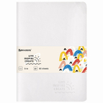 Тетрадь 60 л. в линию обложка кожзам SoftTouch сшивка B5 (179х250мм) белый BRAUBERG RAINBOW (2 штуки в упаковке)
