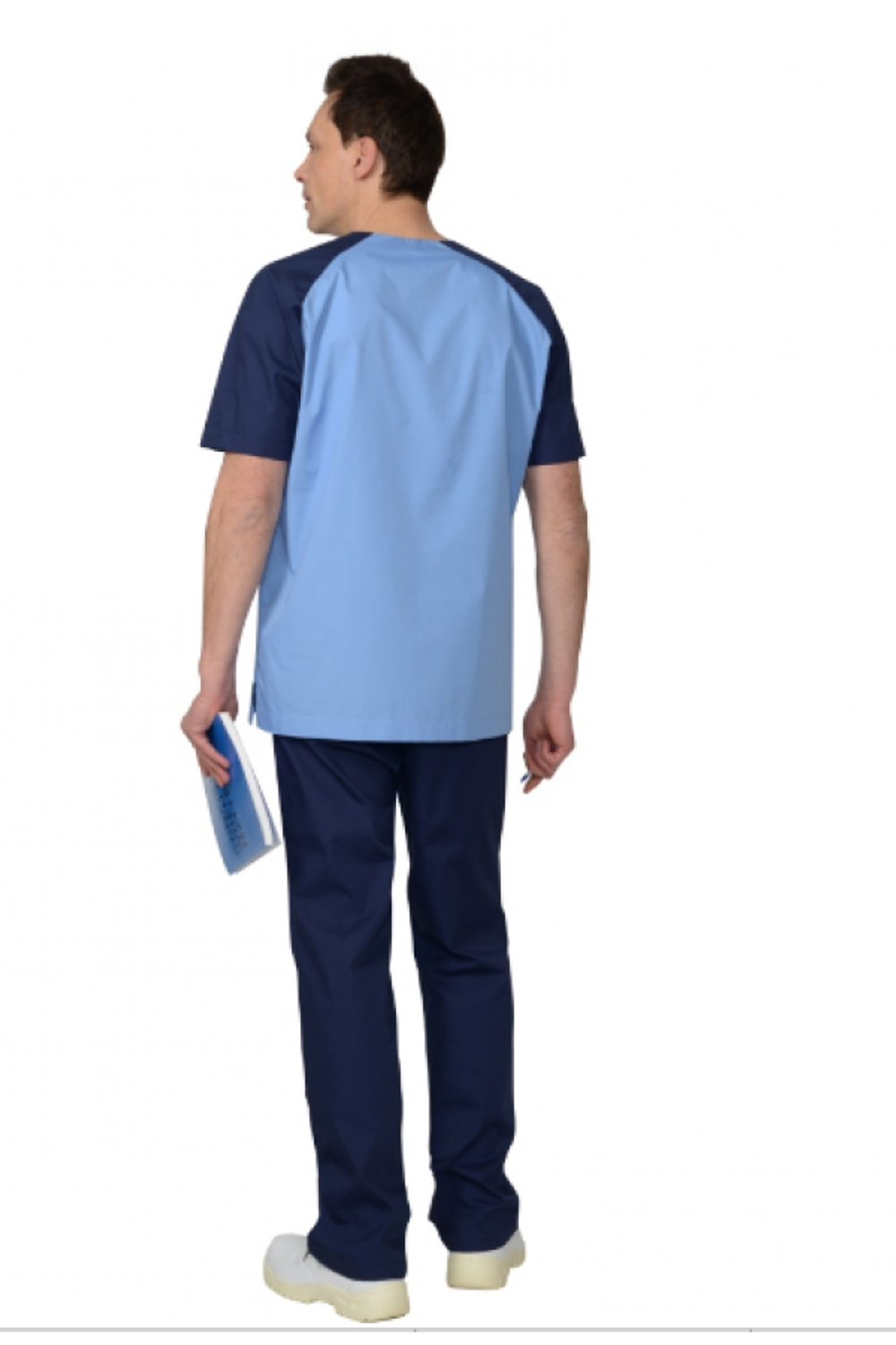 Костюм  мужской: куртка, брюки, тёмно-синий с голубым