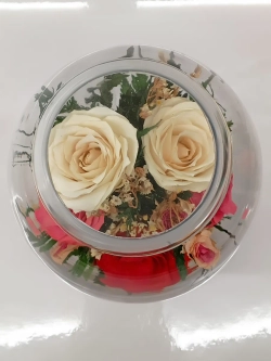 натуральные цветы в стекле, вакуум