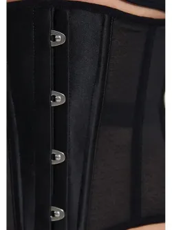 Черный прозрачный корсет MINI