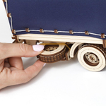 Тентованный полуприцеп к Тягачу Король дорог от EWA - Деревянный конструктор, сборная механическая модель, 3D пазл