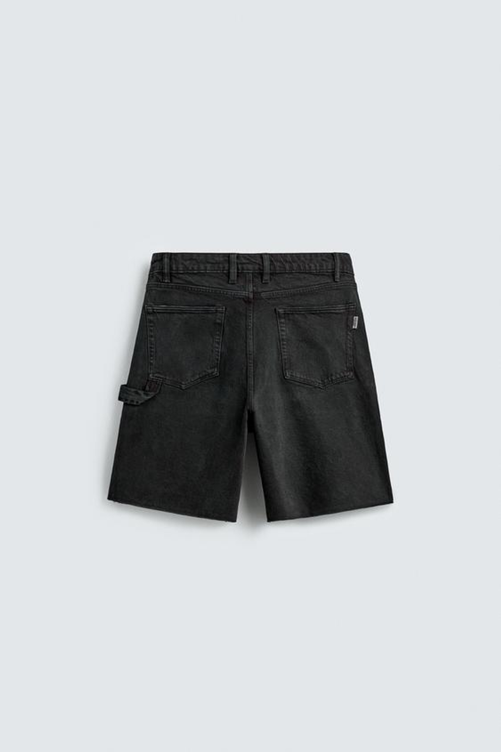 ZARA ШОРТЫ КАРГО СВОБОДНОГО КРОЯ, ЧЕРНЫЙ