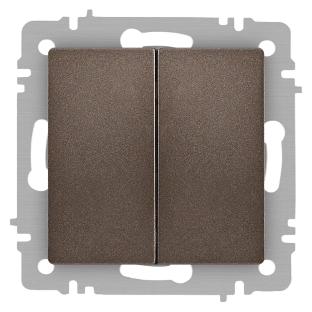 Переключатель Intro Accent 6-107-08 двойной, 10А-250В, IP20, СУ, AL/CU, бронза | Intro