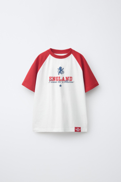 ZARA ФУТБОЛКА С ПРИНТОМ ENGLAND FIFA WORLD CUP ™ 2026, БЕЛЫЙ
