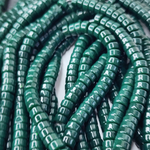 Бусины шайбы, рондель, зеленый, лэмпворк, стекло, р-р 6мм, цена за набор 10 шт