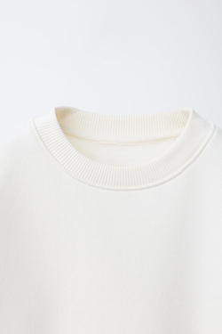 ZARA ТОЛСТОВКА С КОМБИНИРОВАННЫМ КРУЖЕВОМ, ЭКРЮ