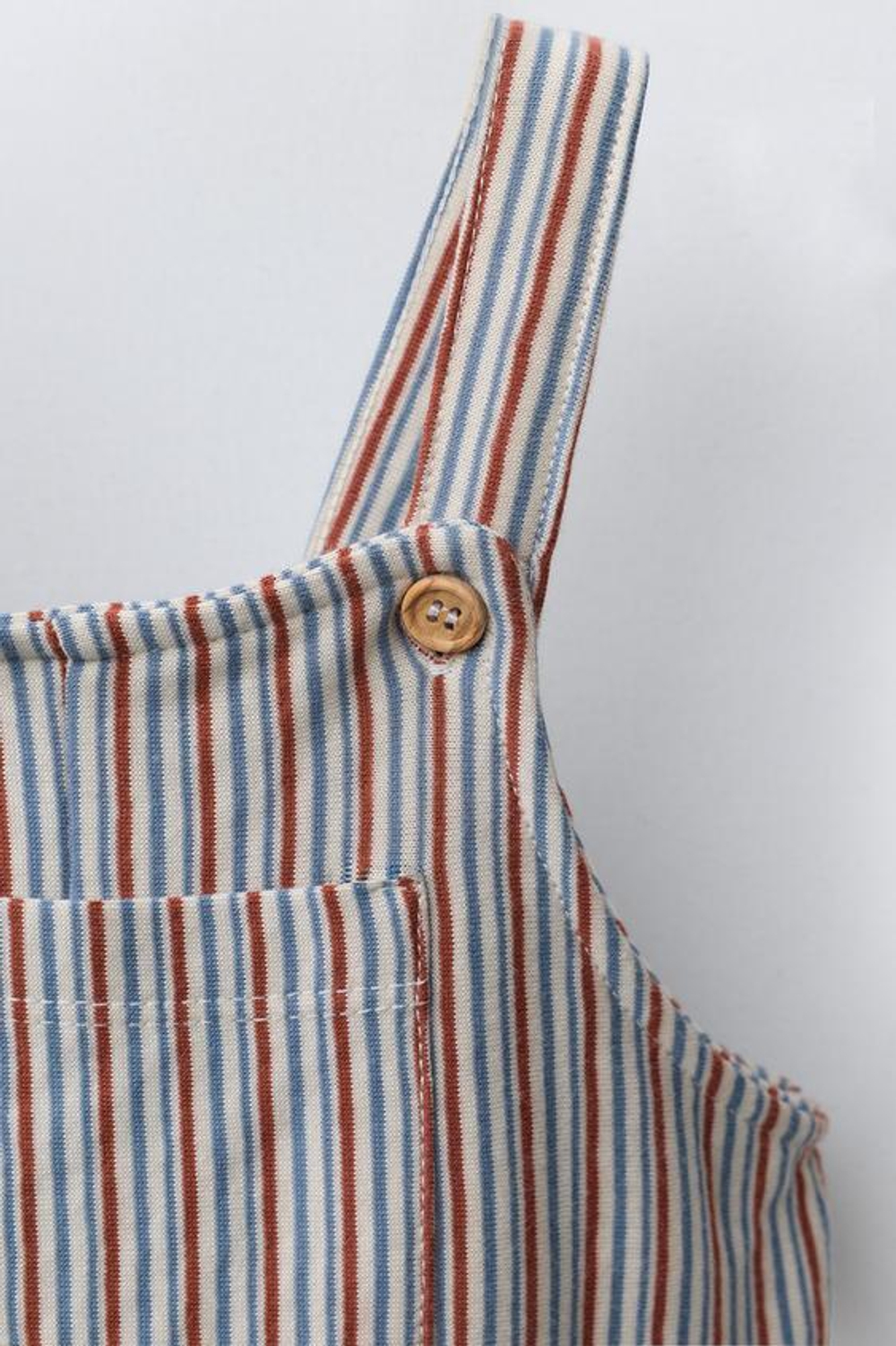 ZARA КОМБИНЕЗОН В ПОЛОСКУ, КОРИЧНЕВЫЙ/СИНИЙ