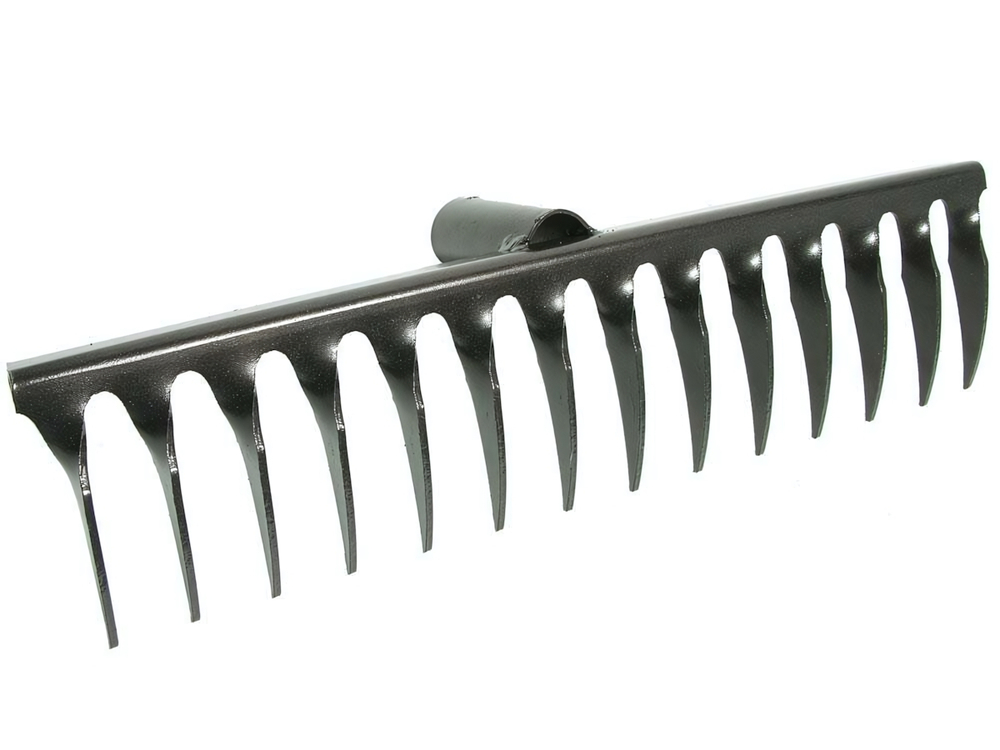 Грабли прямые 14-ти зубые без черенка эмаль ГП-14