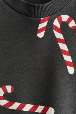 H&M Толстовка с принтом, темно-серый