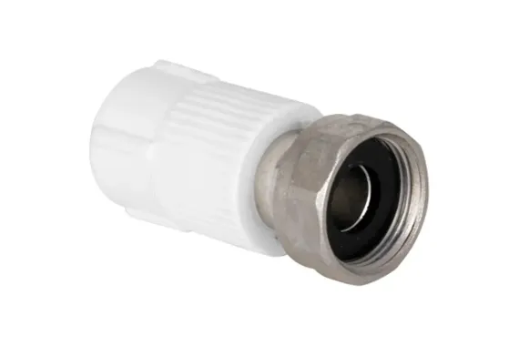 Муфта TEBO сварка ВР 25*1&quot; с гайкой белая 35191