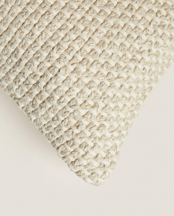 Zara Home наволочка декоративная из хлопка, светло-бежевый
