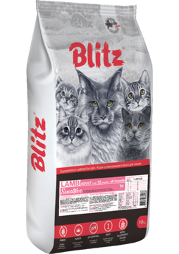 Blitz Sensitive Adult Cat сухой корм для взрослых кошек с ягненком