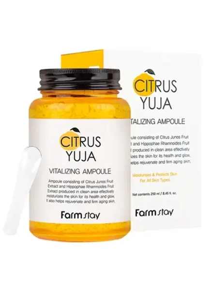 FARMSTAY - СЫВОРОТКА ДЛЯ ЛИЦА С ЭКСТРАКТОМ ЮДЗУ CITRUS YUJA VITALIZING AMPOULE, 250 МЛ.