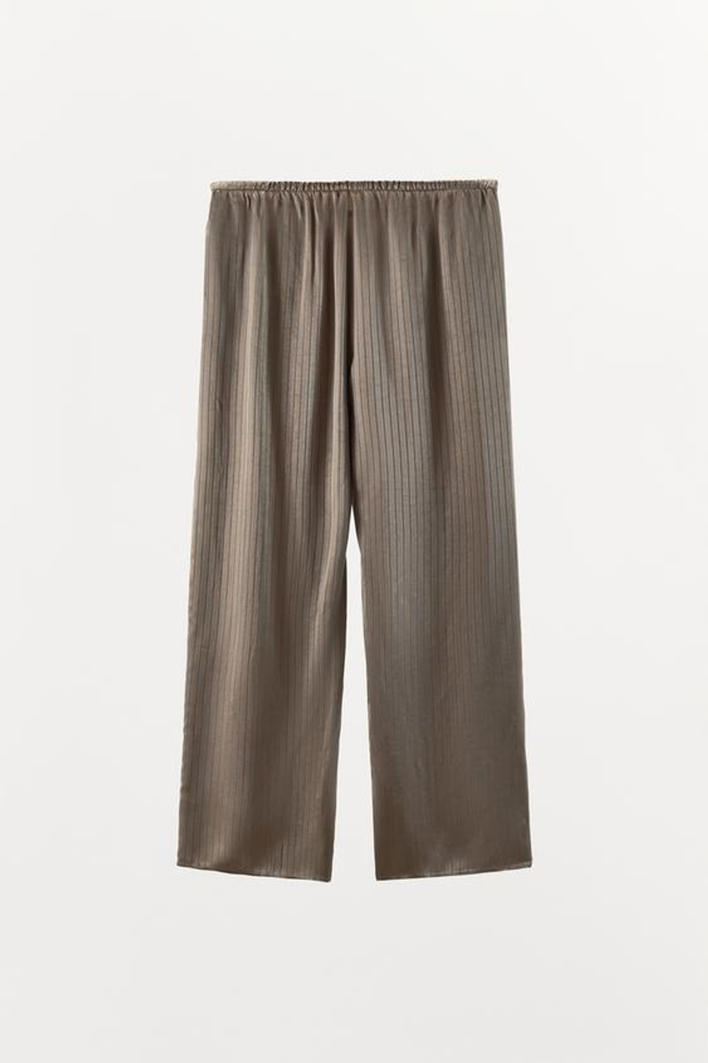 ZARA БРЮКИ В ПИЖАМНОМ СТИЛЕ В ПОЛОСКУ, РЫЖЕВАТО-КОРИЧНЕВЫЙ