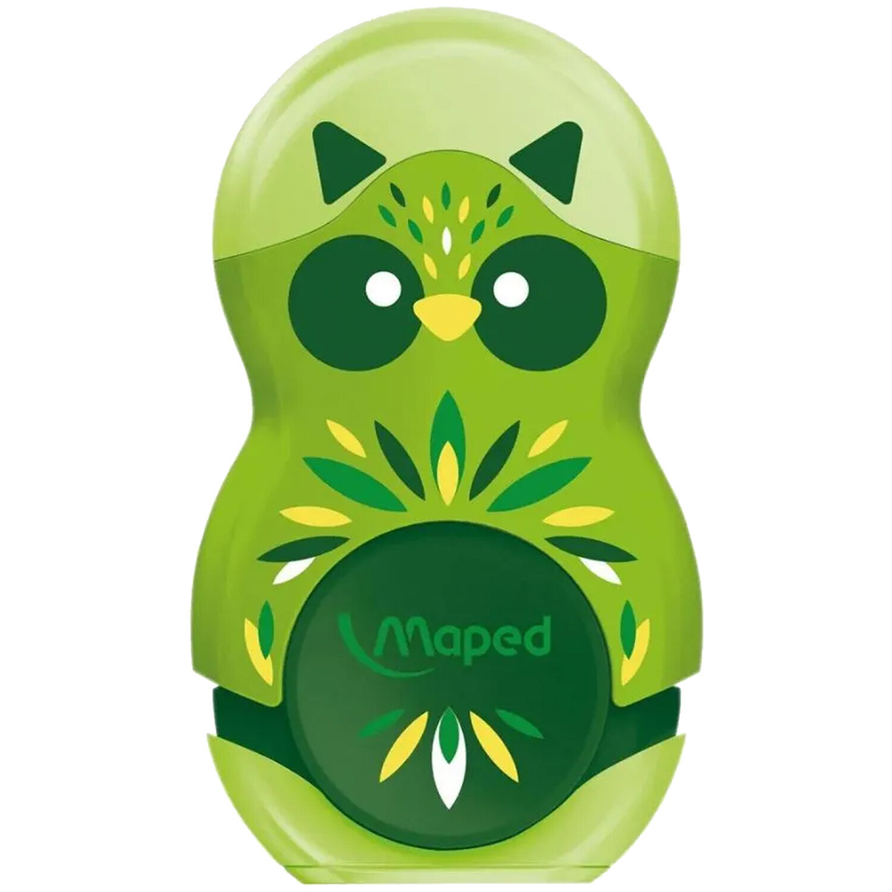 Точилка с ластиком MAPED "LOOPY Mini Cute", с контейнером, корпус ассорти, 049113